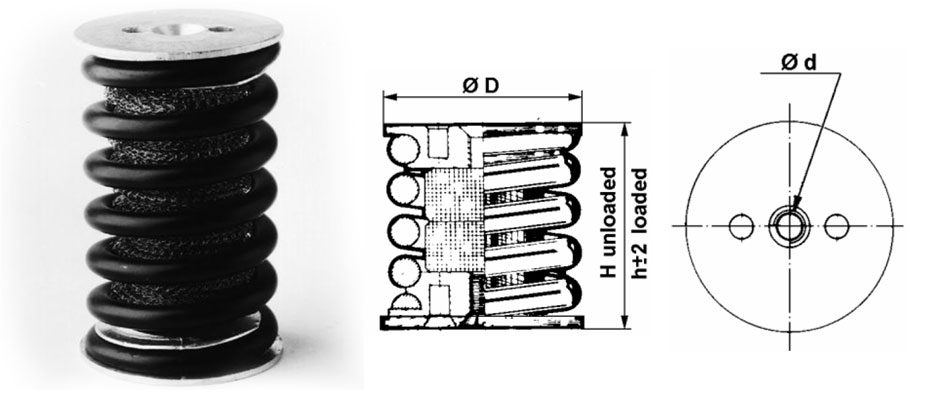 VT4414, VT4424全金屬彈簧減震器